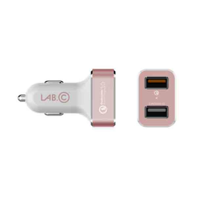 Автомобильная зарядка LAB.C Dual Quick Car Charger для мобильных устройств. 2 USB разъема. Сила тока 2,4А.  LABC-583-RG |